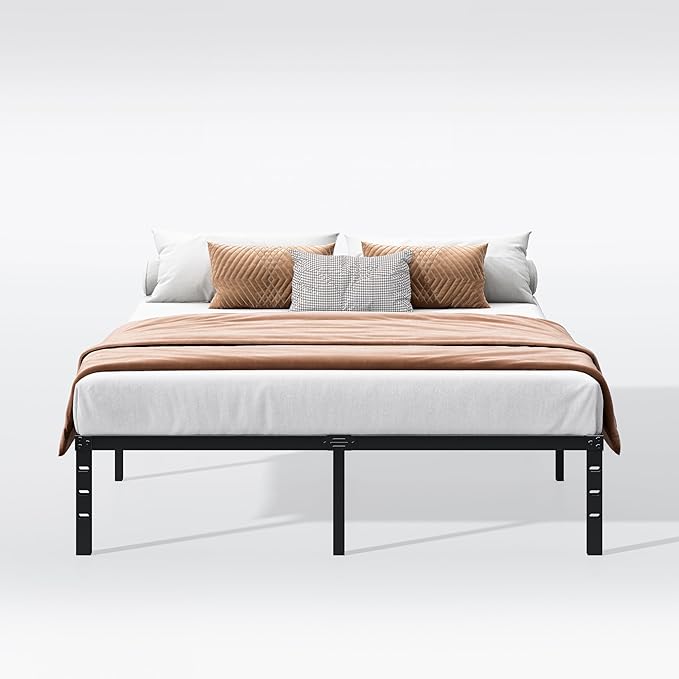 Hafenpo 12 Inch Full Bed Frame - Sturdy Metal Platform Full Size, No Box Spring Needed, Heavy Duty, Easy Assembly, Strong Bearing Capacity, Under Bed Storage, Black