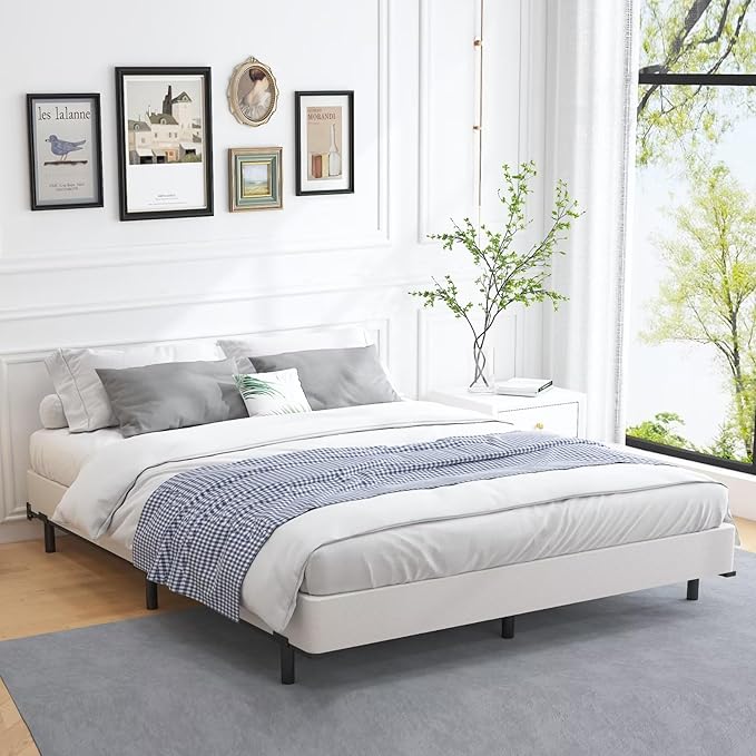 ALDRICH 5 Inch Heavy Duty Metal Box Spring Mattress Foundation 3000lbs Max Weight Capacity/Non-Slip/No Noise/Easy Assembly/Easy Clean Cover,King