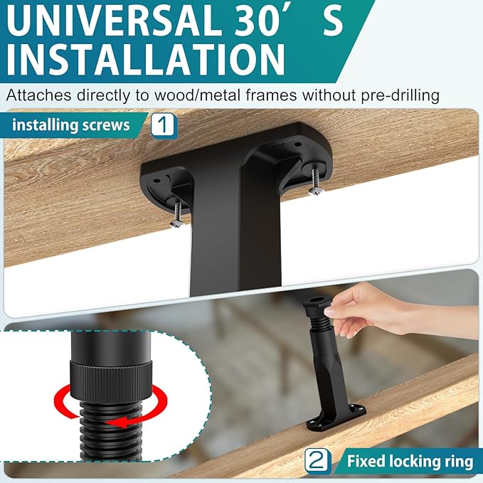 Replacement Bed Slats Support Legs, Adjustable Height 5.1-8.3 Inch Bed Center Support Leg for Queen King Beds, Adjustable Sofa Furniture Legs, Heavy Duty Furniture Risers, 6 Pack