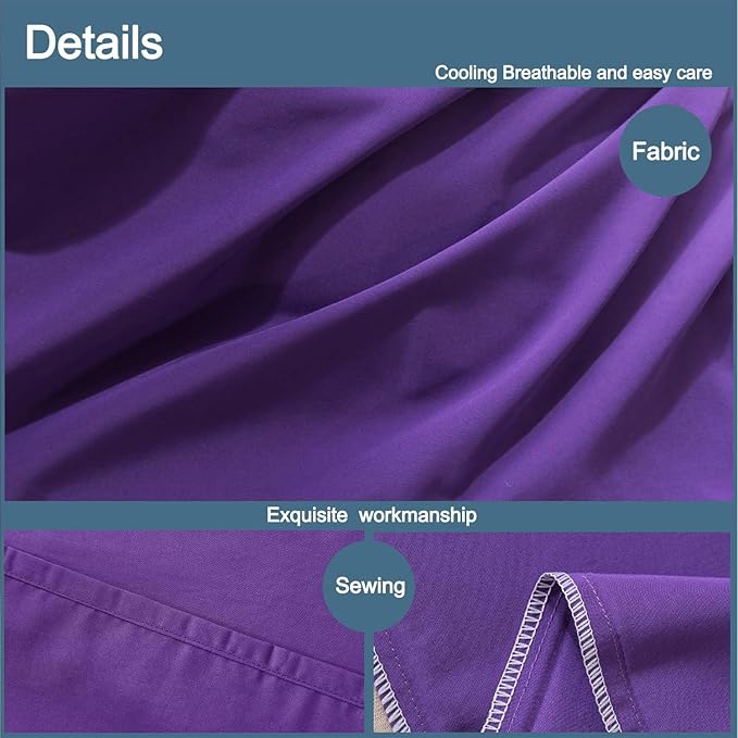 WhatsBedding Body Pillow Cover Cotton Fabric, Long Pillowcase Breathable & Skin-Friendly, Envelope Closure - Purple (20x54 inch)