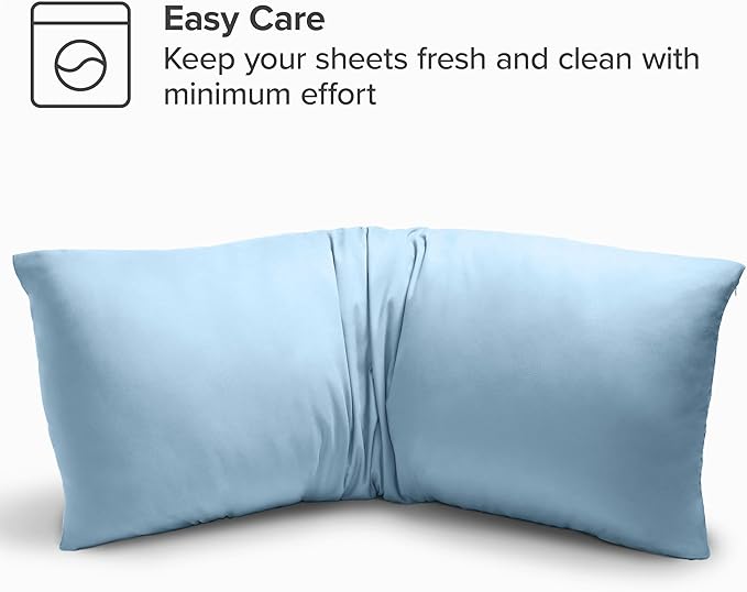 Bare Home Microfiber Body Pillow Cover - Ultra Soft - Cooling Pillowcase - Double Brushed - Pillowcase with Zipper Closure - Easy Care (20''x54'' Body Pillow Cover, Light Blue)