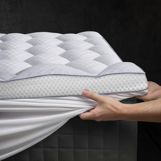 3 Inch Ultra-Fluffy Memory Foam Mattress Topper Twin XL, Extra Soft Pillow Top Twin XL Mattress Topper with 4X Support, Mattress Pad with Breathable Air Mesh Sides, 6-21'' Deep Pocket