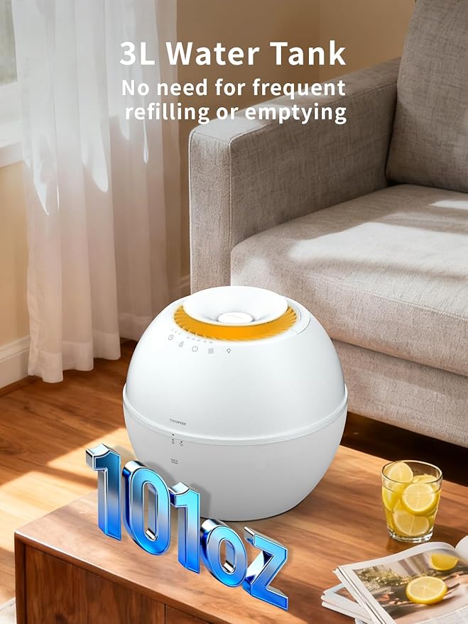 2 in 1 Dehumidifier & Humidifier Combo, 101oz Smart for Bedroom Bathroom Basement, Portable Air Purifier with Auto Steam, Small Dehumidifiers with Drain Hose