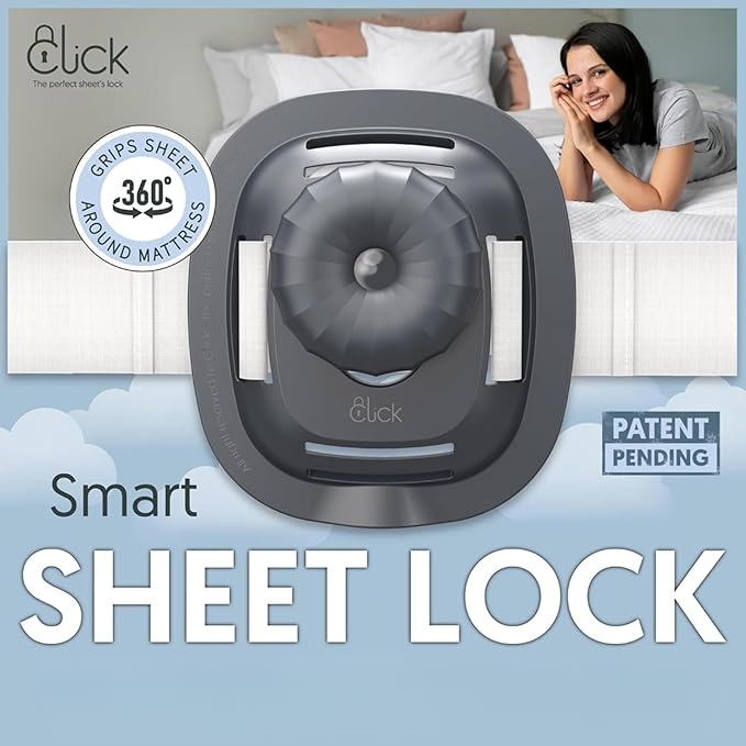 Click Sheet Holders for Adjustable Bed - Sheet Clips & Straps Keep Sheets in Place Firm & Tight on Single, Twin, Split Beds, Heavy Duty Fasteners Stop Sheets from Slipping Off & Secure to Mattress