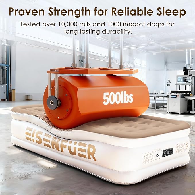 Air Mattress Twin XL (Extra Long) with Built-in Pump – 18" Raised Inflatable Bed with High Speed Built-in Pump, colchón inflable, Carry Bag, Cozy Guest Air Bed for Sleepovers, Glamping, Moving
