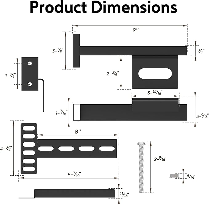 2 Pack Adjustable Headboard Brackets for Metal Bed Frame,Headboard & Footboard Extension Kit,Fits Twin Full Queen King (Check Hole Spacing),Matte Black