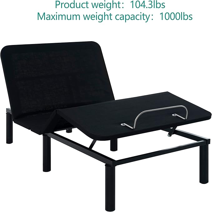 Naomi Home Serenity Twin XL Adjustable Bed Frame with Wireless Remote Ergonomic Head and Foot Incline Electric Bed Frame Easy Assembly Smart Ideal for Snoring Relief and Enhanced Comfort, Split King