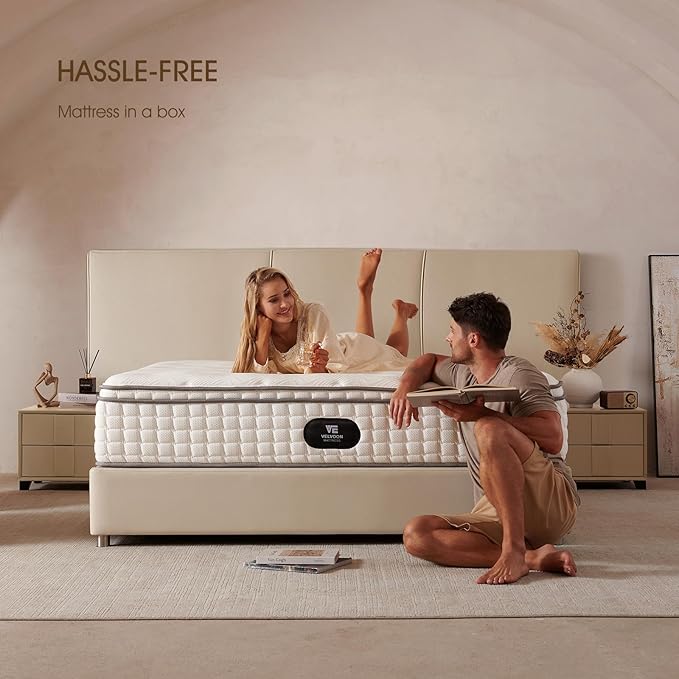 King Size Mattress,14 inch Cooling Gel Memory Foam Mattress,Pressure Relief with Medium Firm Support,Improves Sleep,CertiPUR-US Certified for Materials,No Fiberglass,Mattress in a Box