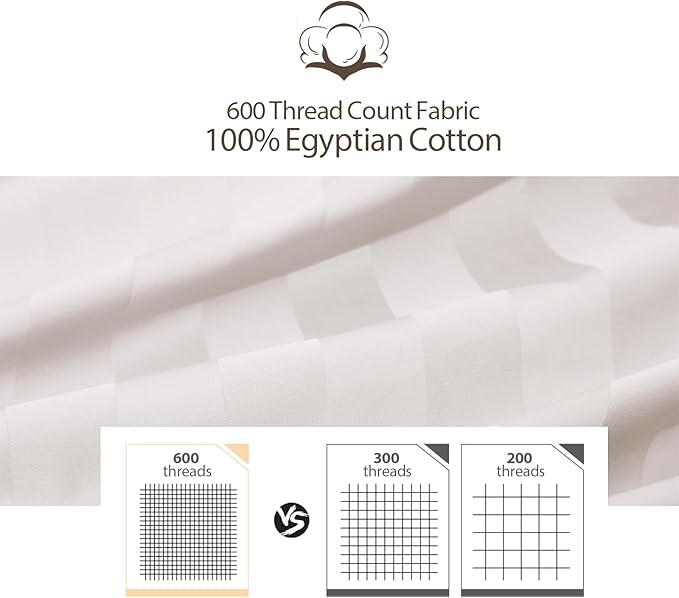100% Cotton Classic Pillow Protectors with Invisible Zipper, 600 Thread Count Sateen Weave Soft and Breathable Pillow Cases, Protect Pillows from Dirt, Dust and Debris (Queen, 20"x30", Set of 2)
