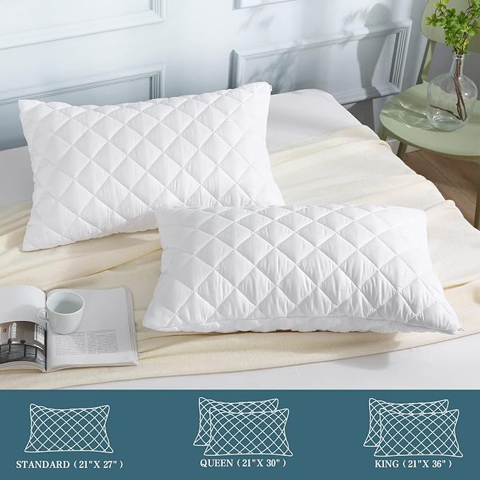 UNILIBRA Waterproof Pillow Protector Quilted Standard Size(21"X27")