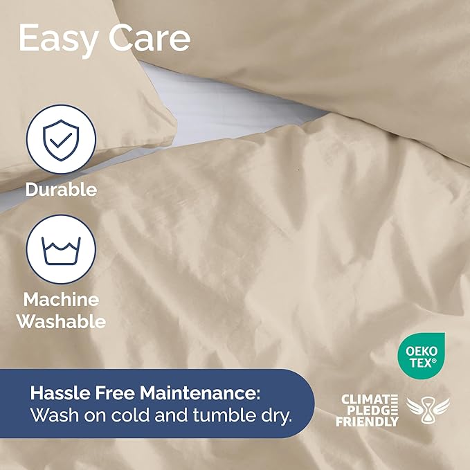 Duvet Cover King Size Set - Extra Soft King Duvet Cover 104" x 90" with 2 Pillow Shams - Hotel Luxury, Easy Care and Fade Free w/ Zipper Closures & Ties - All Season, Comfy, Cozy & Breathable (Wheat)