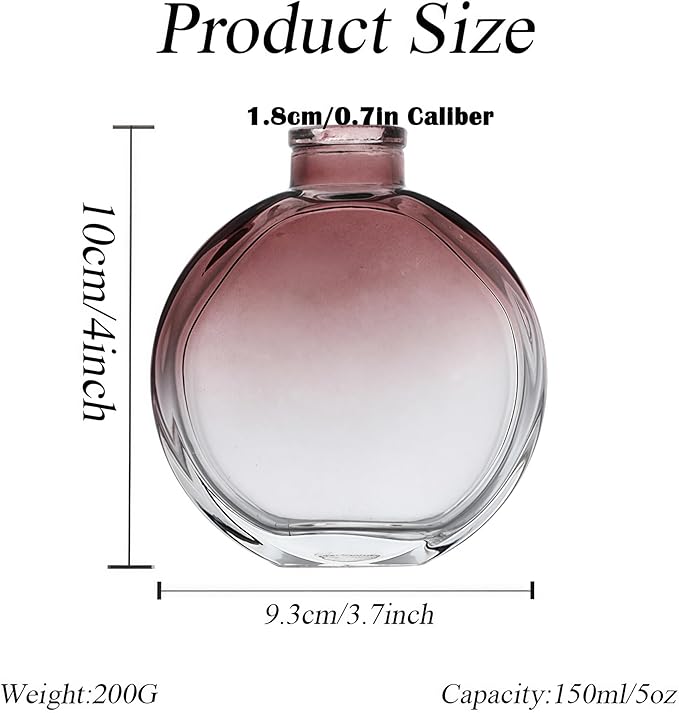 150ml/5oz Empty Glass Diffuser Bottle Diffuser Jars Aromatherapy Storage Container Fragrance Accessories Use for DIY Replacement Sticks Sets Oils Crafts Decor(Brown)
