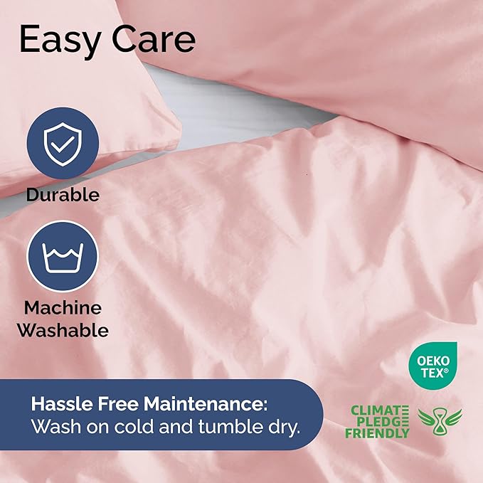 Duvet Cover Cal King Size Set - Extra Soft Cal King Duvet Cover 104" x 98" with 2 Pillow Shams - Hotel Luxury, Easy Care & Fade Free w/ Zipper Closures & Ties - Comfy, Cozy & Breathable (Baby Pink)