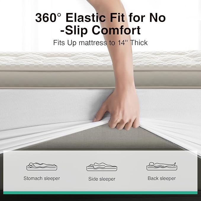 Novilla Twin XL Mattress Topper, Extra Thick Pillow Top - Overfilled Hotel Luxury Mattress Pad Cover for Back Pain Relief, Breathable Fluffy Down Alternative Fill, 8-21” Deep Pocket, Oatmeal