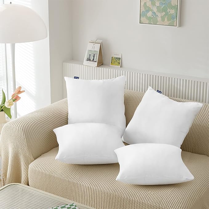20x20 Pillow Cover Waterproof Throw Pillow Protectors with Zipper 20x20 Inches, Outdoor Bed Couch Decorative Pillow Encasement Covers