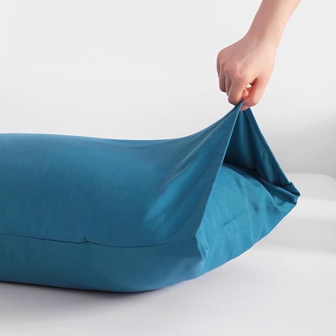 NTBAY King Pillowcase Set - 2 Pack Brushed Microfiber 20x36 Pillowcases - Soft, Wrinkle-Free, Fade-Resistant, Stain-Resistant, Teal Blue Pillowcases with Envelope Closure - 20x36 Inches, Teal Blue