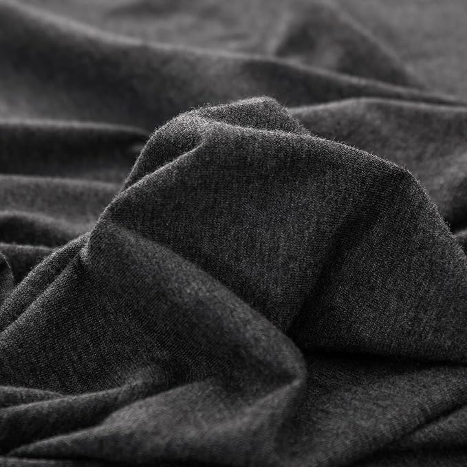 PURE ERA Jersey Knit Duvet Cover Set 100% T-Shirt Cotton Super Soft Comfy 3pc Bedding Set with Zipper Closure (Heather Charcoal Grey, Oversized Queen)