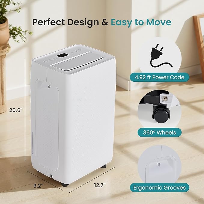 OLIXIS 50Pints Dehumidifier with Drain Hose, Most Efficient Energy Star, 3,500 Sq.Ft Dehumidifier for Basement, 4.5L Tank 41dB, Airflow Swing, Ideal Humidity Remover for Home, Bedroom & Bathroom