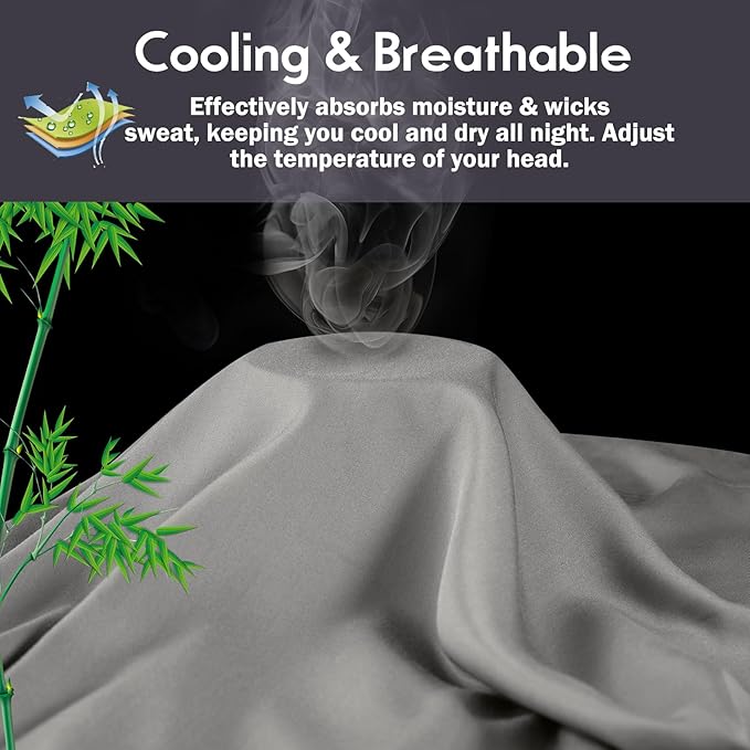 Body Pillowcase with Zipper Cooling Viscose from Bamboo Zippered Pillowcases, Cool & Breathable Body Pillow Cover for Hot Sleepers and Night Sweats, 20" x 54"