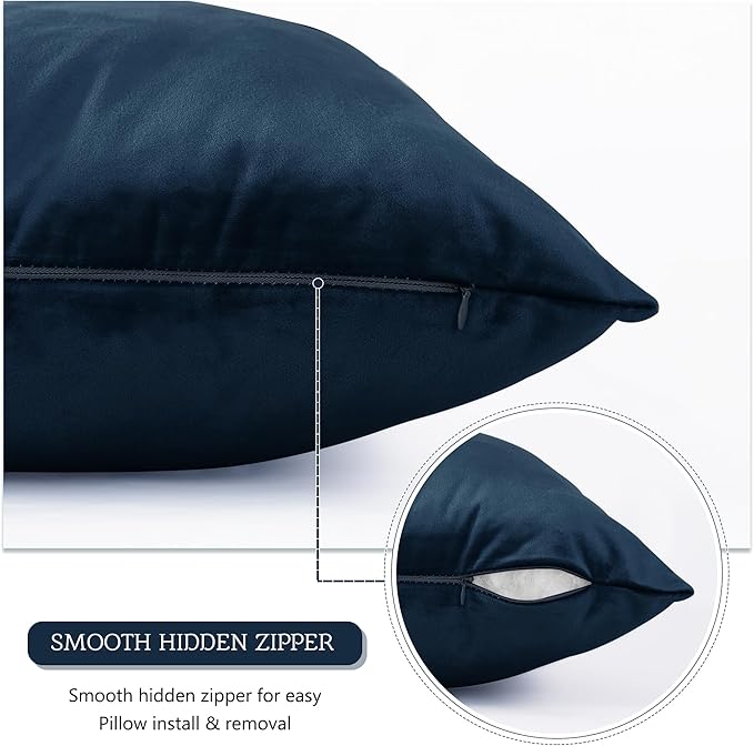 StangH Navy Blue Velvet Body PillowCover, 20 x 54 Pillow Cover, Winter Season Soft Warm Body Pillow Protector Cover for Pregnant Women/Side Sleeper, 20x54 inches, 1 Pc