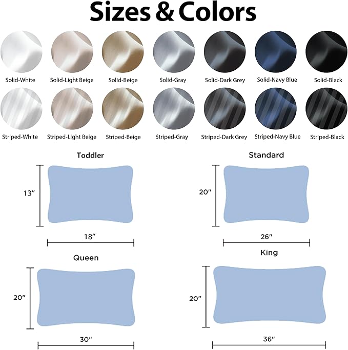100% Cotton Classic Pillow Protectors with Invisible Zipper, 600 Thread Count Sateen Weave Soft and Breathable Pillow Cases, Protect Pillows from Dirt, Dust and Debris (King, 20"x36", Set of 4)