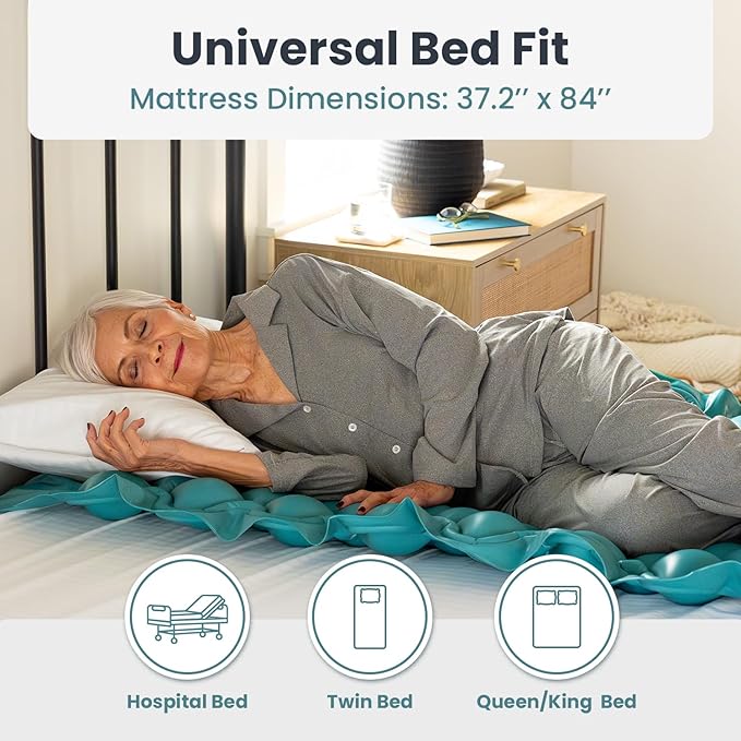 Pelegon Alternating Air Pressure Mattress Pad – Hospital Bed Mattress Topper for Bedridden Patients, Pressure Relief Mattress Topper to Reduce Bed Sores, Whisper-Quiet Pump, Medical-Grade Support