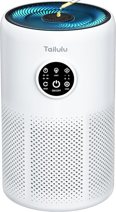 Air Purifiers for Home Up to 1360 Ft², Tailulu HEPA Air Purifiers for Bedroom Large Room with Washable Filter for Pet Dander Smoke Odor Dust Pollen with Timer Fragrance Sponge Sleep Mode
