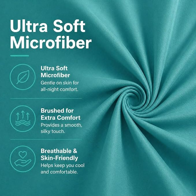 Evolive Ultra Soft Microfiber Body Pillow Cover/Pillowcases 21"x54" with Hidden Zipper Closure (21"x54" Body Pillow Cover, Peacock Blue)