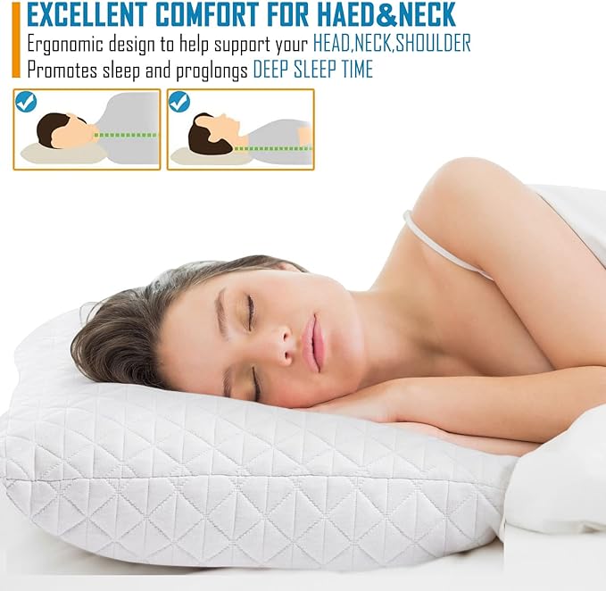 KEYOOHOME Shredded Memory Foam Pillows for Sleeping,Bed Pillows King Size Set of 2 Pack Cooling Adjustable,Good for Side and Back Sleeper with Washable Removable Cover