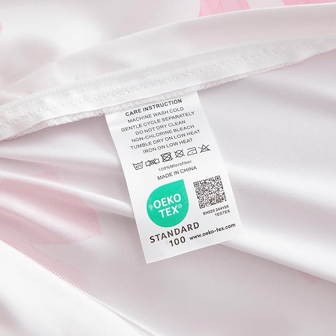 Nayoroom Pink Bow Duvet Cover Queen Size Heart Duvet Cover Coquette Bedding Set 3 Pieces Girls Cute Dorm Bedding Set with Pillowcases Soft Lightweight Microfiber