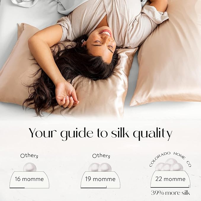 Silk Pillowcase for Hair and Skin, Special Edition Patterned Silk Pillowcase, 100% Mulberry Silk Pillowcase, Silk Pillow Cases King, Caramel Swirl Real Only by Colorado Home Co