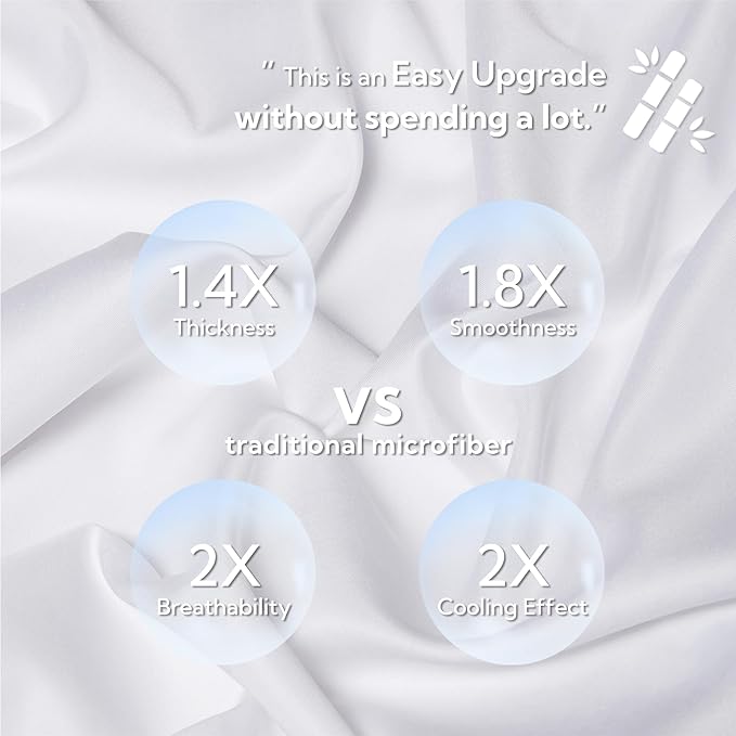MR&HM Pillow Cases Queen Size Set of 2, Cooling Pillow Case for Hot Sleepers 20"x30", Breathable & Moisture Wicking, Soft Envelope Pillowcases, Rayon Derived from Bamboo & Polyester Blend (White)