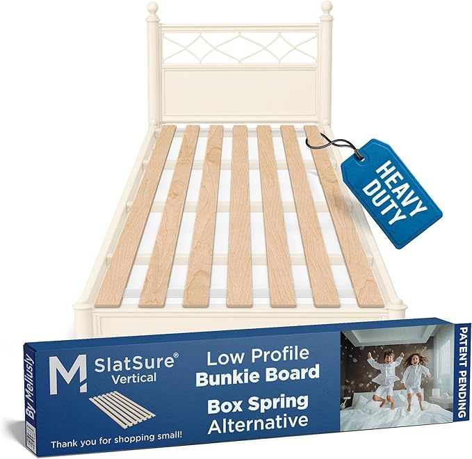 Meliusly SlatSure Twin Size Bunkie Board – Heavy Duty Vertical Bed Slats & Foldable Wooden Support Board for Sagging Mattress or Platform Bed Frame, Box Spring Alternative and Replacement