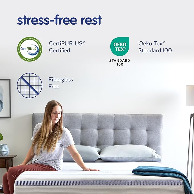 Vibe Gel Memory Foam 8-Inch Mattress - Bed-in-a-Box - Twin Size - White - Certi-PUR Certified