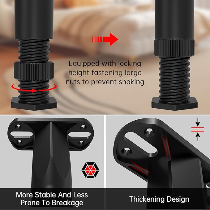 4PCS Adjustable Bed Frame Support Legs (8.3"-14.5" ), Frame Center Slats Heavy Support Leg, Extra Durable Furniture Suport Feet, for Frame/Sofa/Dresser/Chair/Table, Legs Furniture Replacement Parts