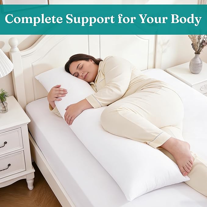 Oubonun 21x54 Full Body Pillow for Adults, Big Long Bed Pillow for Sleeping, Premium Firm Body Support Pillows for Side Sleepers