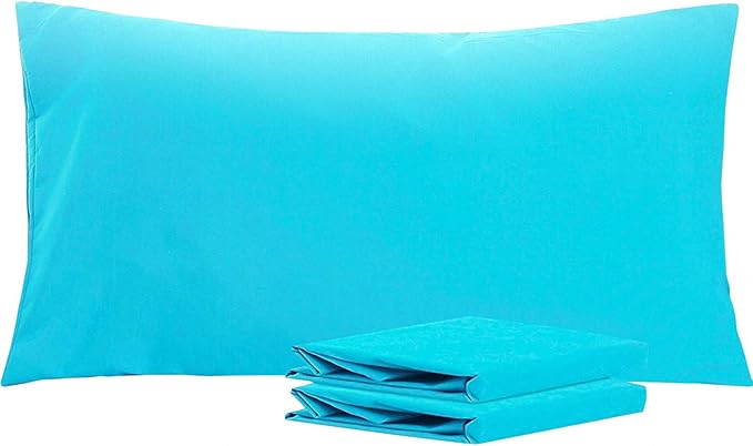NTBAY King Pillowcase Set - 2 Pack Brushed Microfiber 20x40 Pillowcases - Soft, Wrinkle-Free, Fade-Resistant, Stain-Resistant, Blue Pillowcases with Envelope Closure - 20x40 Inches, Blue