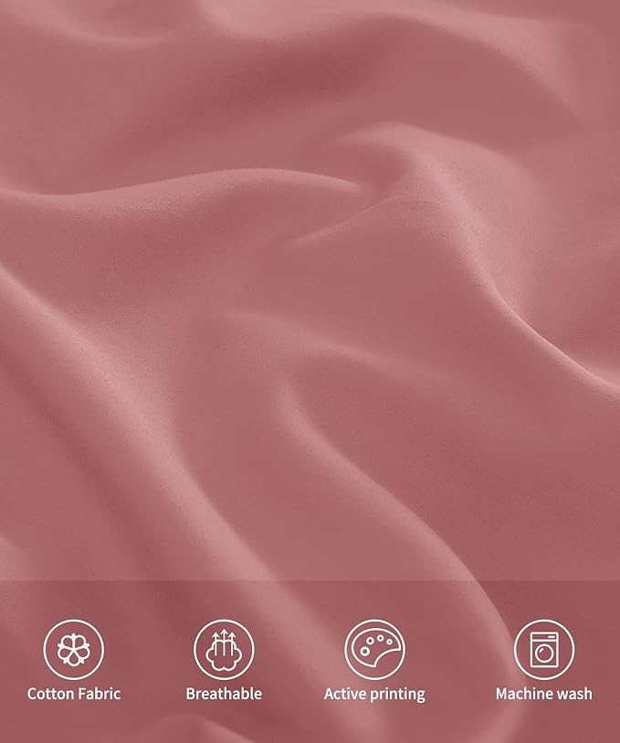 Warmstar Cotton Pillow Cases King Size Set of 2, 600 Thread Count Pillowcases 20x36 Inches, Soft Long Staple Cotton Pillowcases Breathable with Envelope Closure,Lotus Pink