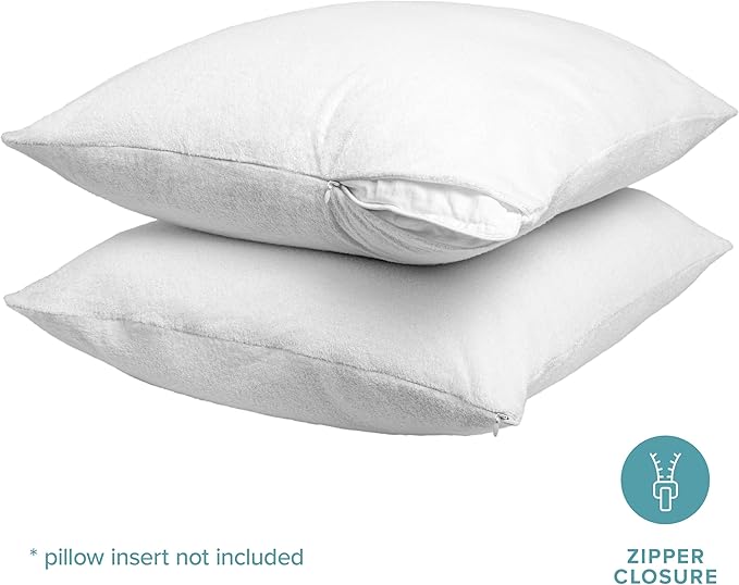 Bare Home Premium Pillow Protectors - King Size (2 Pack) - Premium 100% Waterproof & Breathable - Cooling - Vinyl Free Hypoallergenic - 10 Year Warranty (King Size, Pack of 2)