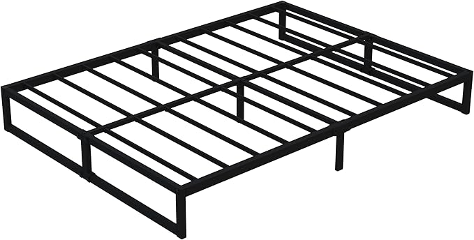 Lutown-Teen 9 Inch King Bed Frame Sturdy Mattress Foundation, Heavy Duty Metal Platform with Steel Slats Support No Box Spring Needed, Noise Free, Easy Assembly, Black
