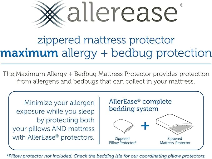 AllerEase Maximum Allergy Mattress Protector, King Size
