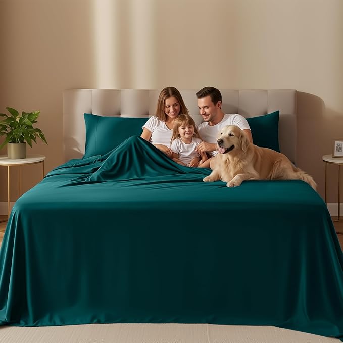Utopia Bedding Full Size Sheet Set – 4 Piece Bed Sheets, Soft and Breathable Microfiber, Includes 1 Fitted Sheet, 1 Flat Sheet and 2 Pillowcases – Oeko Tex (Teal Green)