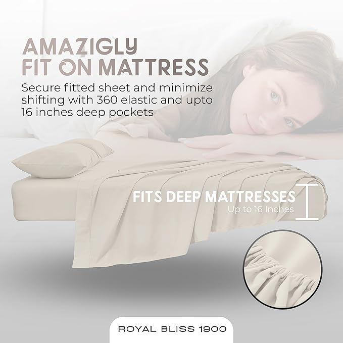 Split California King Sheets Sets - 5 Pcs Set - California King Split Sheet Sets Cal King Split Sheets Sets for Adjustable Bed (Ivory)