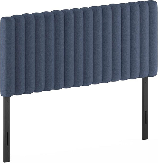 Furinno Roanne Upholstered Tufted Headboard, Full, Denim