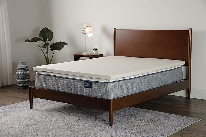 Serta CopperGel Cooling, Pressure-Relieving Memory Foam Mattress Topper, 2 Inch, Twin