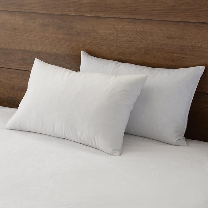 APSMILE Organic 12x20 Feather Down Throw Pillow Inserts Set of 2, 100% Cotton Fabric, Soft Fluffy Rectangle Decorative Pillow Form Core for Sofa, Bed, Couch, Cushion Sham Stuffer