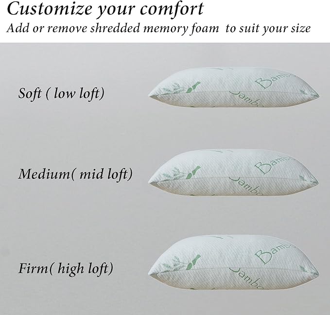HOXXME Single Memory Foam Pillows King Size Set of 1, Cooling Rayon Pillow with Breathable Cover, Bed Pillow for Sleeping 1 Pack, Firm Adjustable for Neck Support, Hotel Quality Rest Pillow 20" x 36"