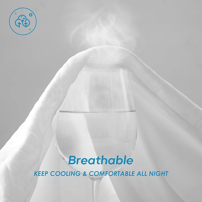 Cozymaker Full Size 100% Waterproof Mattress Protector, Cooling Mattress Pad Cover Fitted 8"-21" Deep Pocket, 3D Air Fabric Soft Breathable Smooth, White