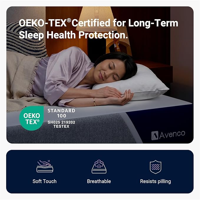 Avenco 12 Inch Queen Mattress with Open-Cell Foam for Breathable Comfort, Gel Memory Foam Queen Size Mattresses with Removable Cover, CertiPUR-US Certified Mattress in a Box
