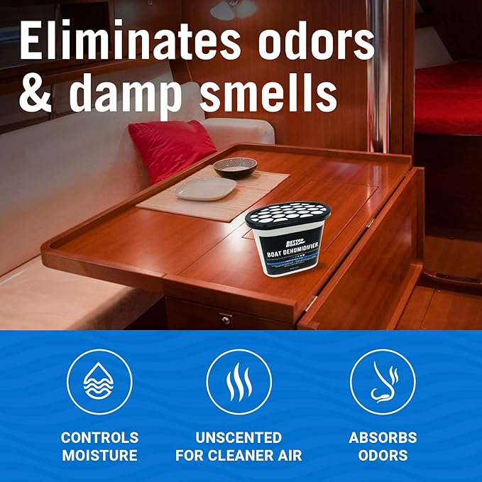 Moisture Absorber 2 Pack with Activated Charcoal Dehumidifier Bucket, Unscented Odor Absorber for Closet Basement Bathroom Boat RV, Disposable - Better Boat